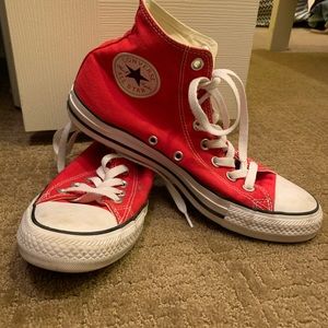 Red converse chuck taylor all star high tops